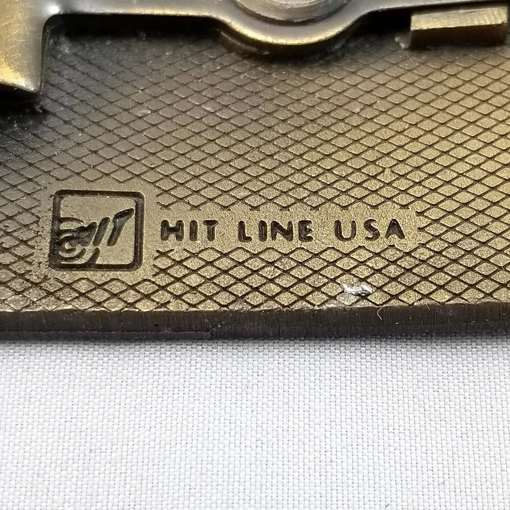 Belt Buckle Industrial Smokestacks Made In The‎ USA By Hit Line USA Gold Color